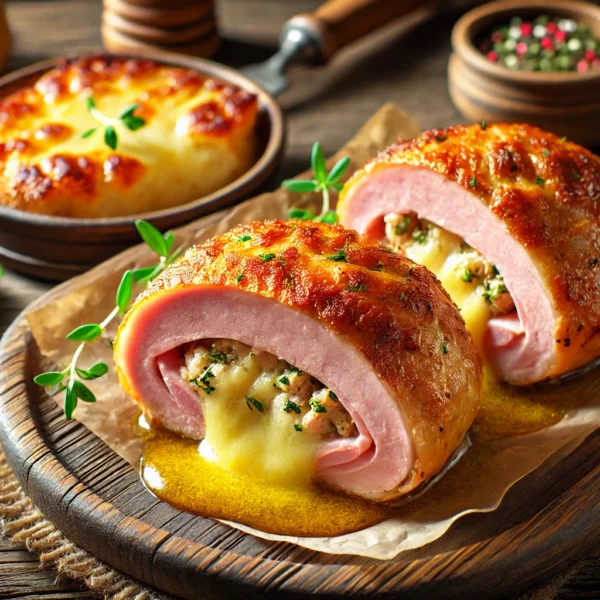 Indulge in Flavor: Stuffed Ham with Fried Cheese